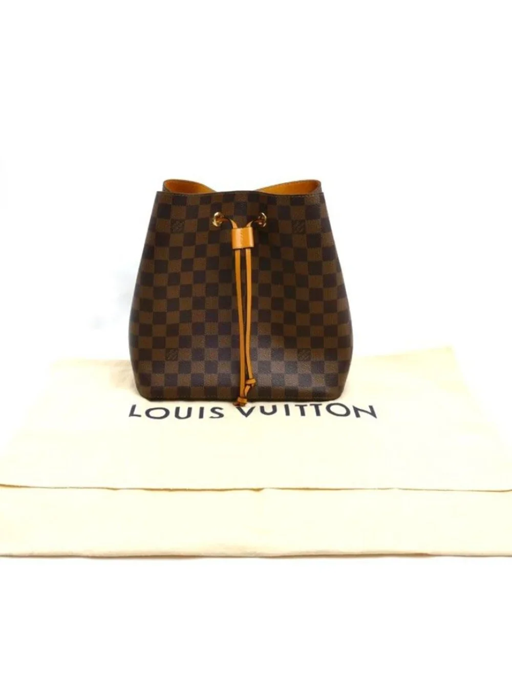 Louis Vuitton Neo Noe Shoulder Bag Damier Ebene Saffron